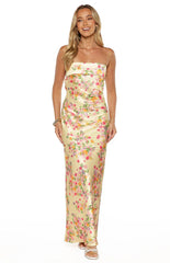 Maiah Yellow Bloom Prom Dress