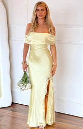 Anica Yellow Off Shoulder Maxi Dress