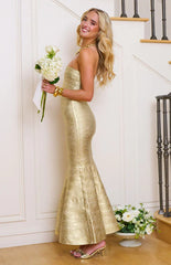 Amanda Gold Bandage Strapless Formal Maxi Dress